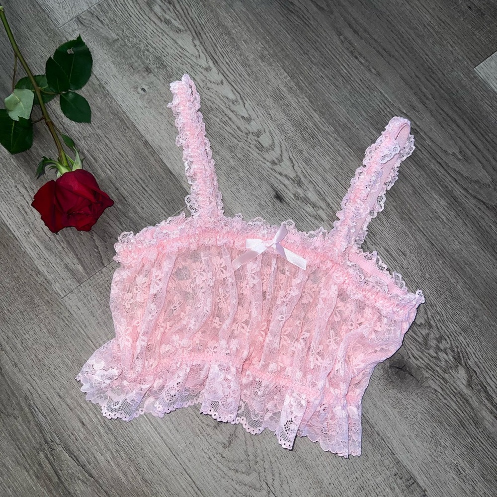 Gorgeous Little Pink Vintage Milkmaid Top